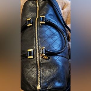 Chanel Vintage Diamond Stitch Boston Bag Quilted Lambskin Large Black